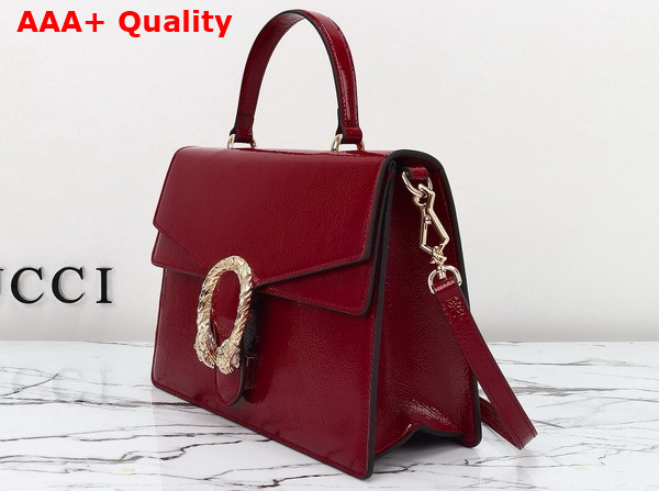 Gucci Dionysus Medium Top Handle Bag in Rosso Ancora Patent Leather 795007 Replica