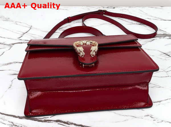 Gucci Dionysus Medium Top Handle Bag in Rosso Ancora Patent Leather 795007 Replica