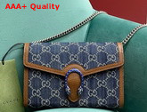 Gucci Dionysus Mini Leather Chain Bag in Blue GG Denim 401231 Replica