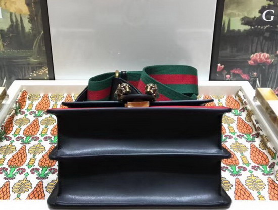 Gucci Dionysus Mini Top Handle Bag Black Green Red Leather