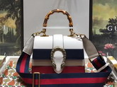 Gucci Dionysus Mini Top Handle Bag White Blue Red Leather