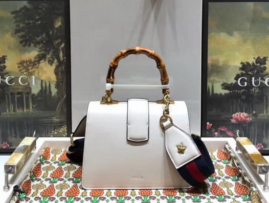 Gucci Dionysus Mini Top Handle Bag White Blue Red Leather