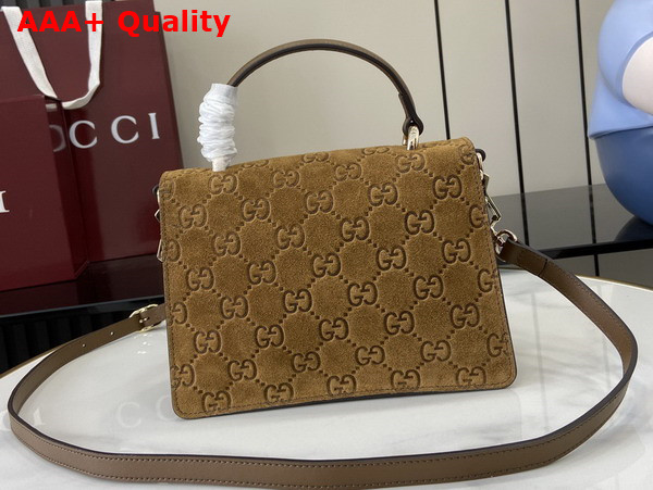 Gucci Dionysus Mini Top Handle Bag in Brown GG Suede 813400 Replica