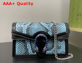 Gucci Dionysus Python Super Mini Bag in Blue 476432 Replica