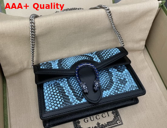 Gucci Dionysus Python Super Mini Bag in Blue 476432 Replica