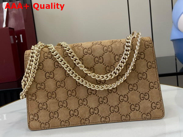 Gucci Dionysus Small Shoulder Bag in Brown GG Suede 818145 Replica