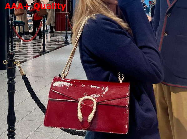 Gucci Dionysus Small Shoulder Bag in Gucci Rosso Ancora Patent Leather 795005 Replica