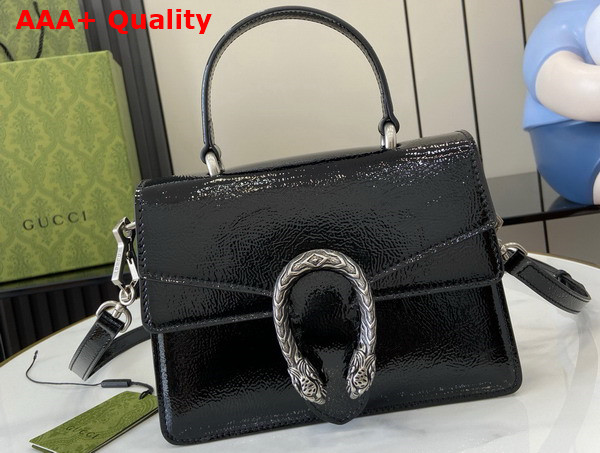 Gucci Dionysus Small Top Handle Bag in Black Patent Leather 799599 Replica