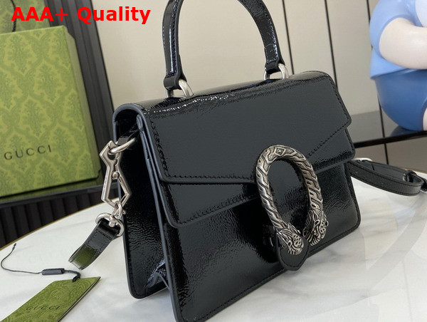 Gucci Dionysus Small Top Handle Bag in Black Patent Leather 799599 Replica