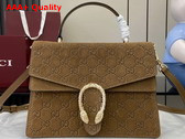 Gucci Dionysus Small Top Handle Bag in Brown GG Suede 813399 Replica