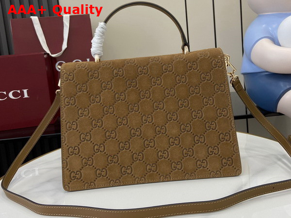 Gucci Dionysus Small Top Handle Bag in Brown GG Suede 813399 Replica