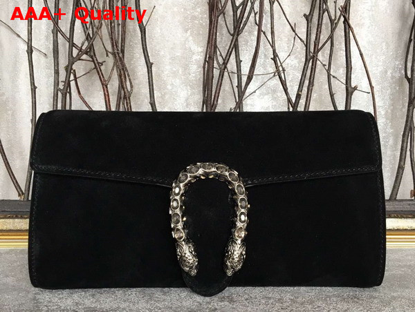 Gucci Dionysus Suede Clutch in Black Suede Leather Replica