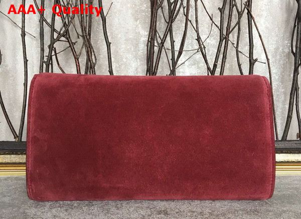 Gucci Dionysus Suede Clutch in Dark Red Suede Leather Replica