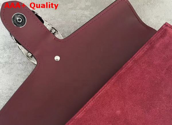 Gucci Dionysus Suede Clutch in Dark Red Suede Leather Replica