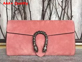 Gucci Dionysus Suede Clutch in Pink Suede Leather Replica