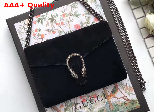 Gucci Dionysus Suede Mini Chain Bag in Black Suede Leather Replica