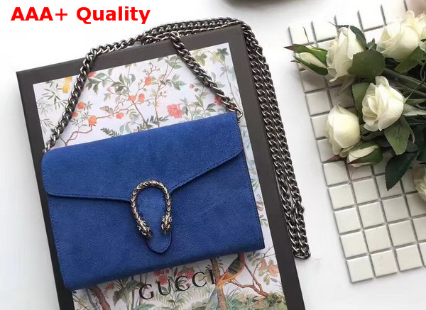 Gucci Dionysus Suede Mini Chain Bag in Blue Suede Leather Replica