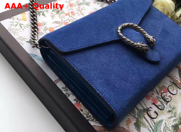 Gucci Dionysus Suede Mini Chain Bag in Blue Suede Leather Replica