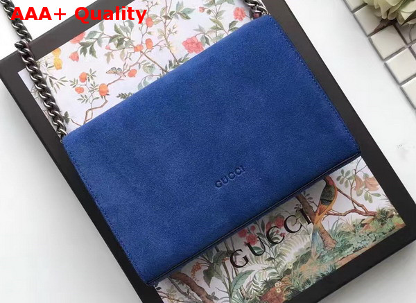 Gucci Dionysus Suede Mini Chain Bag in Blue Suede Leather Replica