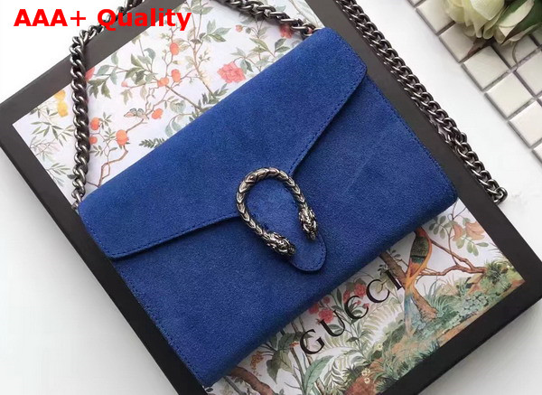 Gucci Dionysus Suede Mini Chain Bag in Blue Suede Leather Replica