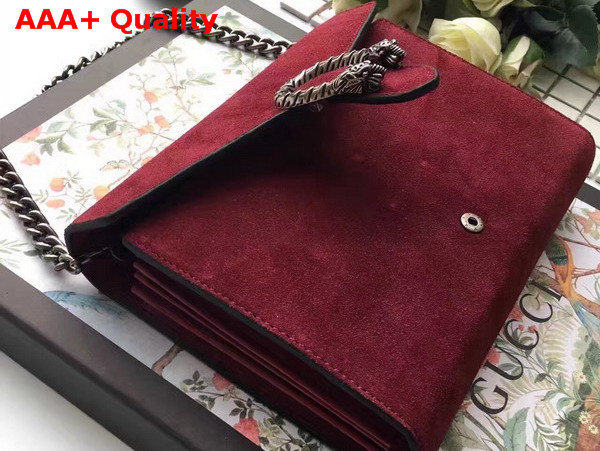 Gucci Dionysus Suede Mini Chain Bag in Dark Red Suede Leather Replica