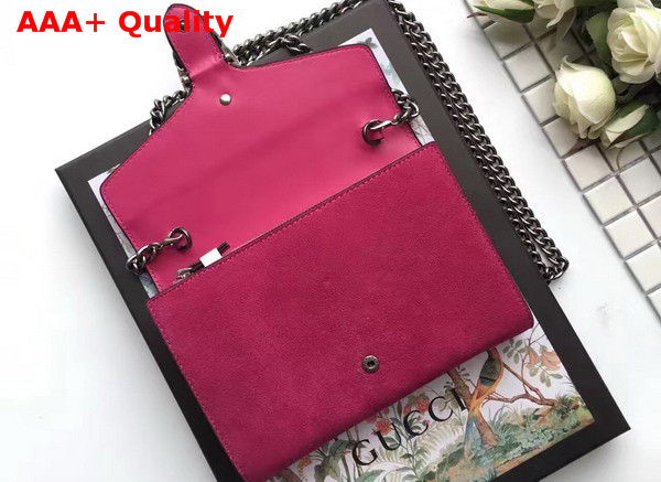 Gucci Dionysus Suede Mini Chain Bag in Hot Pink Suede Leather Replica