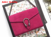 Gucci Dionysus Suede Mini Chain Bag in Hot Pink Suede Leather Replica