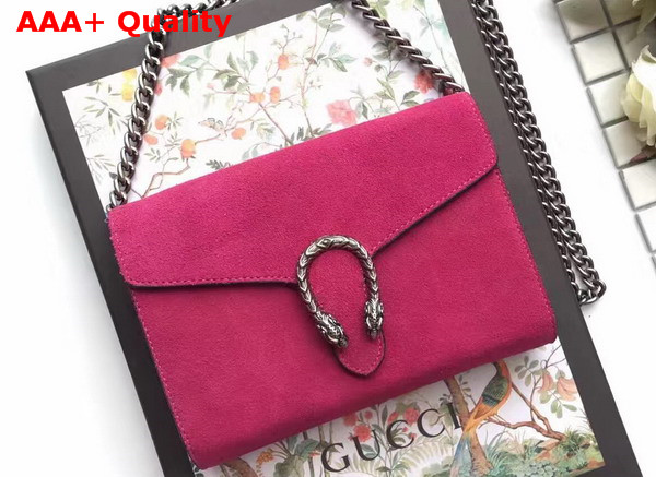 Gucci Dionysus Suede Mini Chain Bag in Hot Pink Suede Leather Replica