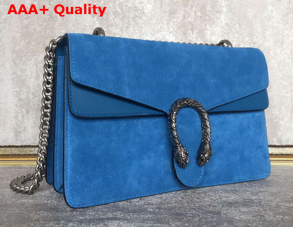 Gucci Dionysus Suede Shoulder Bag Blue Suede with Blue Smooth Leather Replica