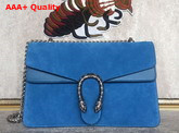 Gucci Dionysus Suede Shoulder Bag Blue Suede with Blue Smooth Leather Replica