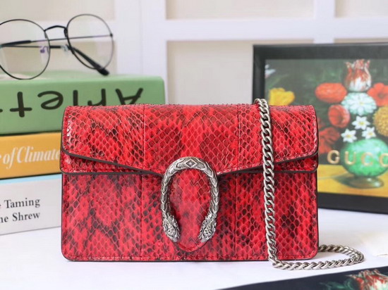 Gucci Dionysus Super Mini Snakeskin Bag Hibiscus Red Snakeskin 476432