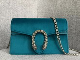 Gucci Dionysus Velvet Super Mini Bag Peacock Blue Velvet