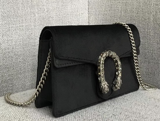 Gucci Dionysus Velvet Super Mini Bag in Black Velvet