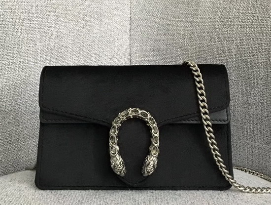 Gucci Dionysus Velvet Super Mini Bag in Black Velvet