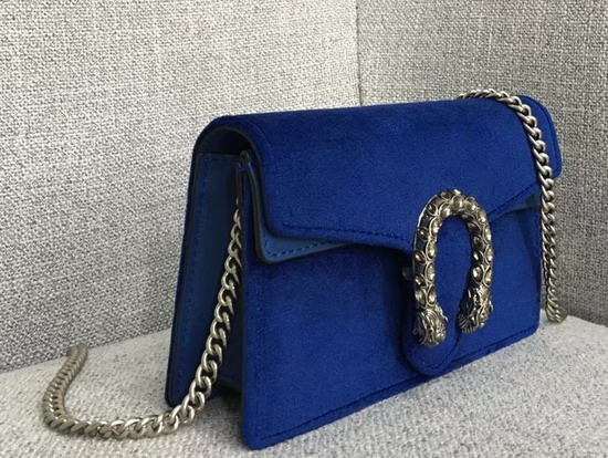 Gucci Dionysus Velvet Super Mini Bag in Blue Velvet