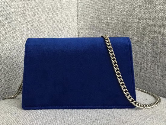 Gucci Dionysus Velvet Super Mini Bag in Blue Velvet