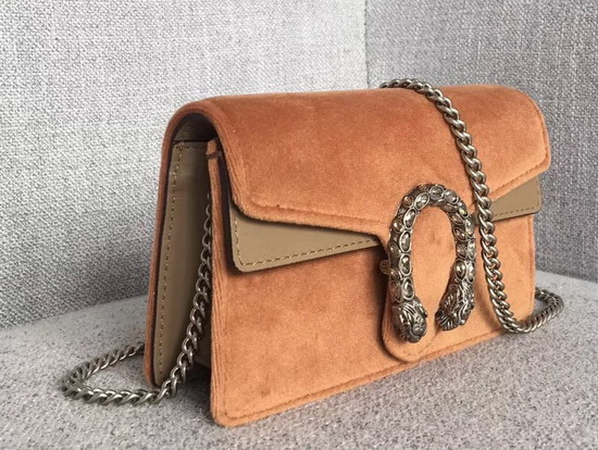 Gucci Dionysus Velvet Super Mini Bag in Taupe Velvet