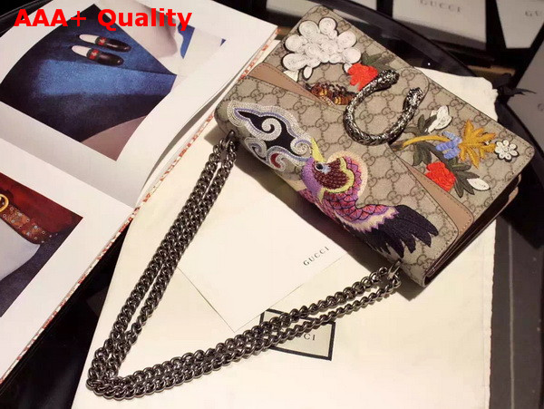 Gucci Dionysus gg Supreme Canvas Bag with Bird and Flowers Small Size Replica