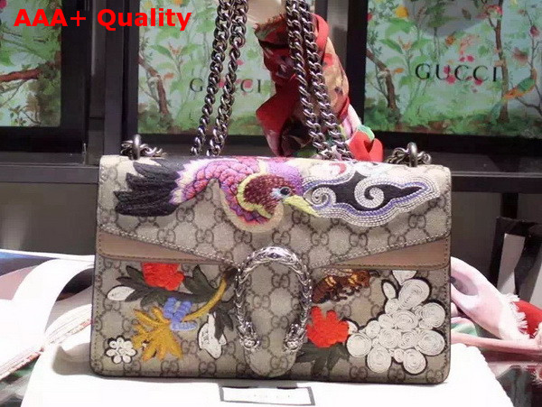 Gucci Dionysus gg Supreme Canvas Bag with Bird and Flowers Small Size Replica