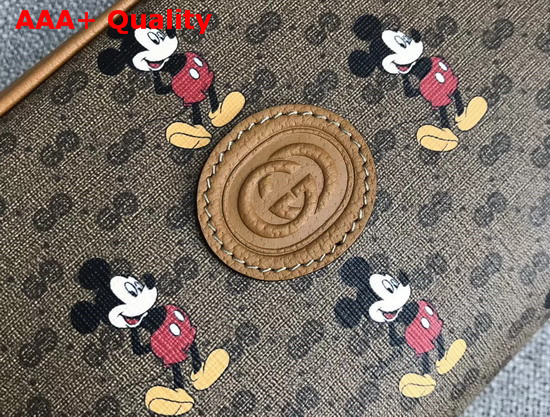 Gucci Disney X Gucci Shoulder Bag Beige Ebony Mini GG Supreme Canvas with Mickey Mouse Print and Light Brown Leather Trim 602536 Replica