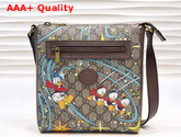 Gucci Disney x Gucci Donald Duck Messenger Bag Beige and Ebony GG Supreme Canvas 645054 Replica