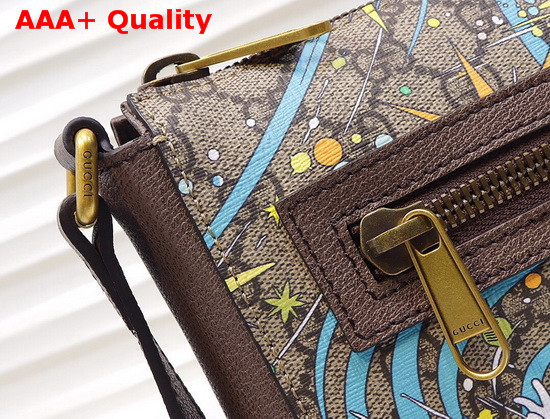 Gucci Disney x Gucci Donald Duck Messenger Bag Beige and Ebony GG Supreme Canvas 645054 Replica