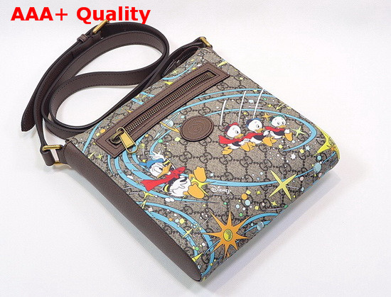 Gucci Disney x Gucci Donald Duck Messenger Bag Beige and Ebony GG Supreme Canvas 645054 Replica