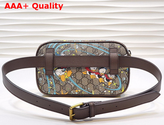 Gucci Disney x Gucci Donald Duck Print Belt Bag Beige and Ebony GG Supreme Canvas 602695 Replica