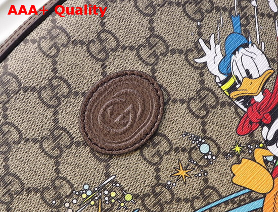 Gucci Disney x Gucci Donald Duck Small Backpack Beige and Ebony GG Supreme Canvas 552884 Replica