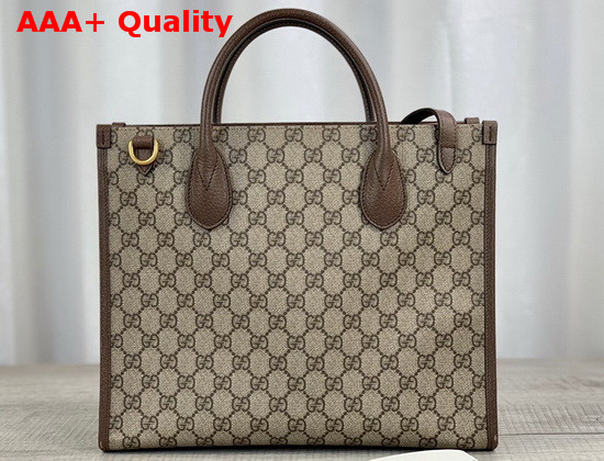 Gucci Disney x Gucci Donald Duck Tote Bag Beige and Ebony GG Supreme Canvas 648134 Replica