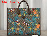 Gucci Disney x Gucci Donald Duck Tote Bag Beige and Ebony GG Supreme Canvas 650037 Replica