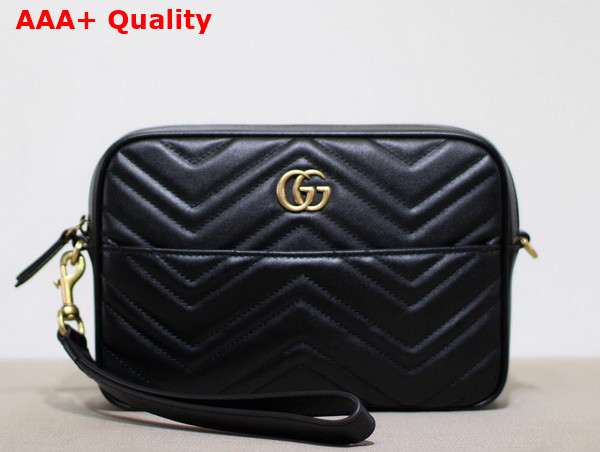 Gucci Double G Multi Use Mini Bag Black Pink and White Chevron Matelasse Leather 699758 Replica