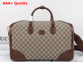 Gucci Duffle Bag with Interlocking G Beige and Ebony GG Supreme Canvas 696014 Replica