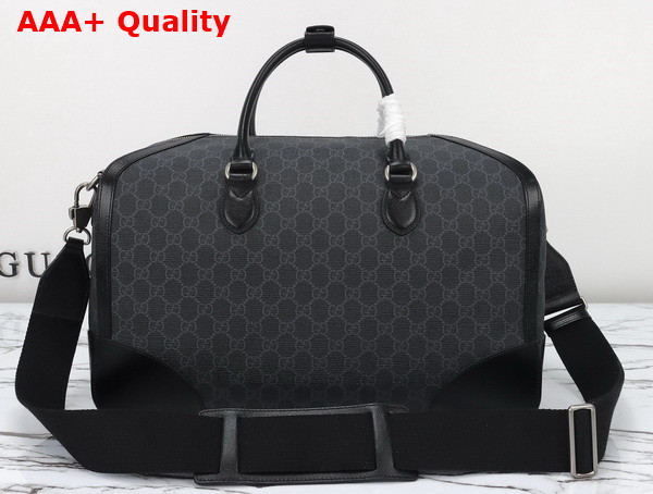 Gucci Duffle Bag with Interlocking G Black GG Supreme Canvas 696014 Replica